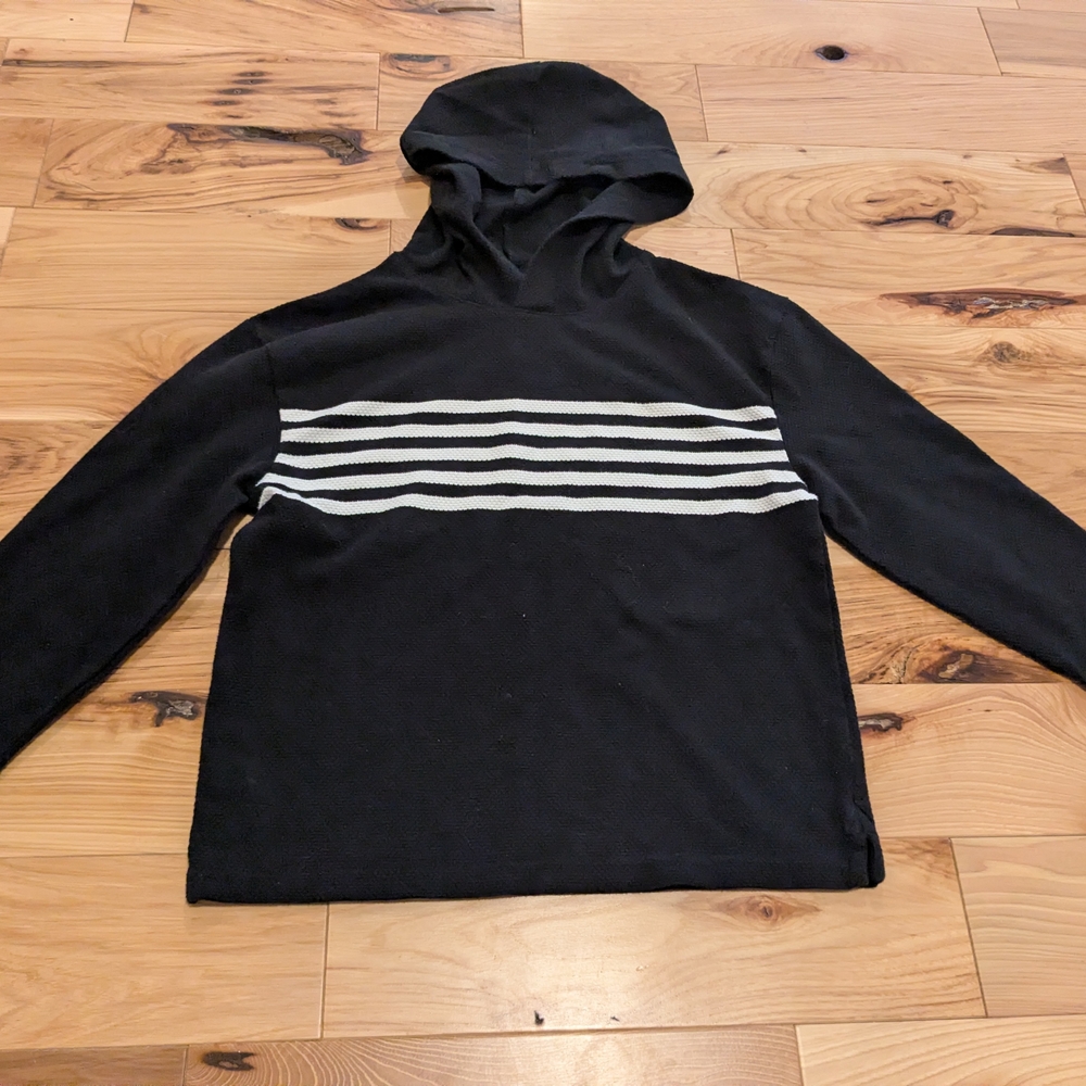 Boy's Black and White Striped Top